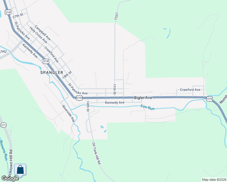 map of restaurants, bars, coffee shops, grocery stores, and more near 1001-1011 Bigler Ave in Northern Cambria