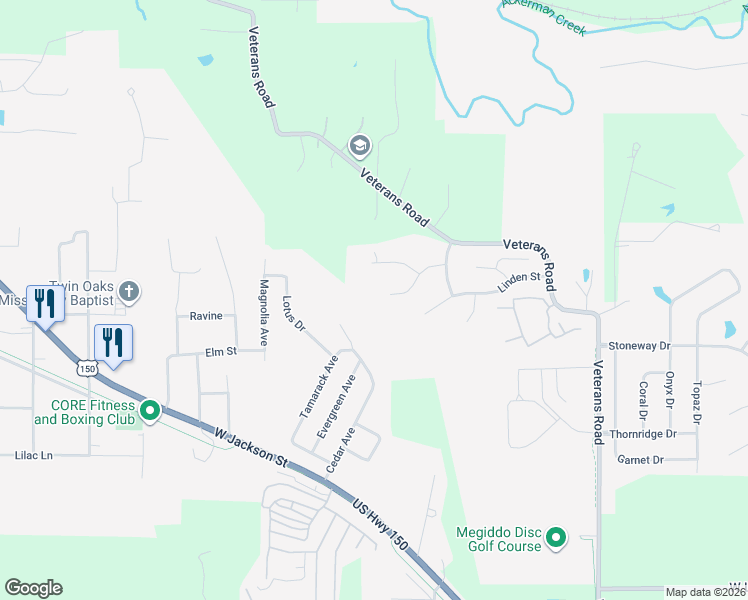 map of restaurants, bars, coffee shops, grocery stores, and more near 1244 Autumn Ridge Court in Morton