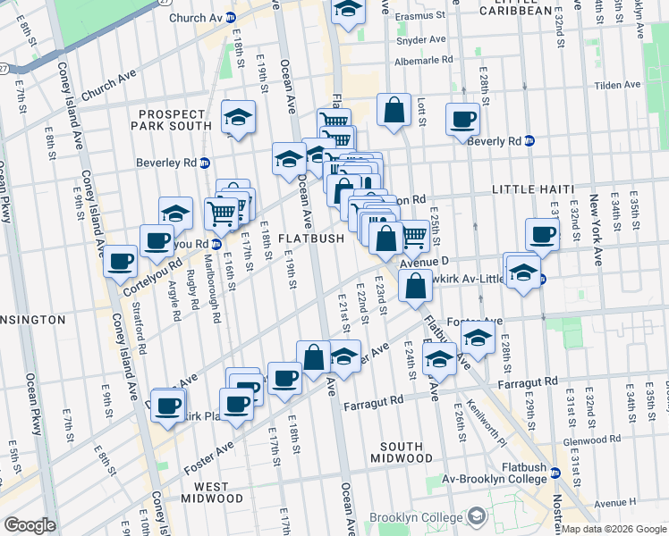 map of restaurants, bars, coffee shops, grocery stores, and more near in Brooklyn