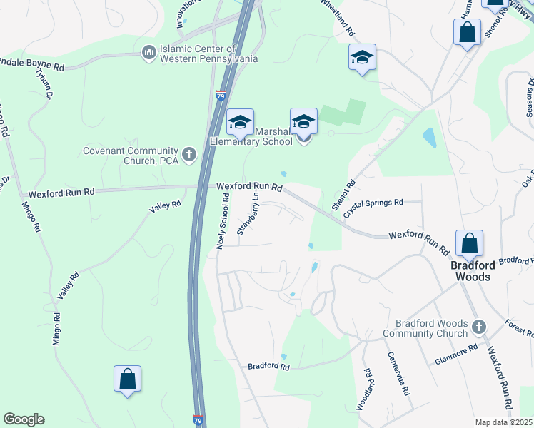 map of restaurants, bars, coffee shops, grocery stores, and more near 6 Strawberry Lane in Wexford