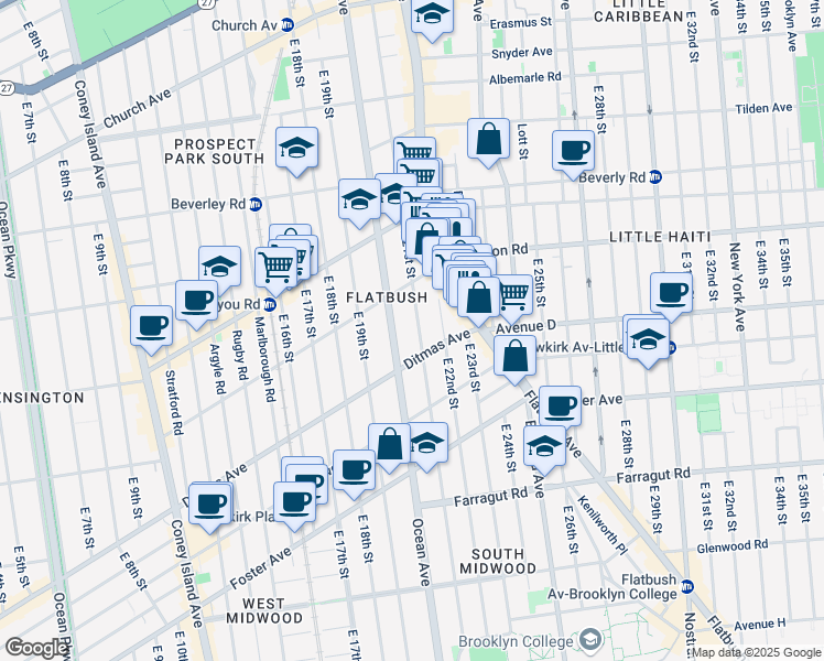 map of restaurants, bars, coffee shops, grocery stores, and more near in Brooklyn