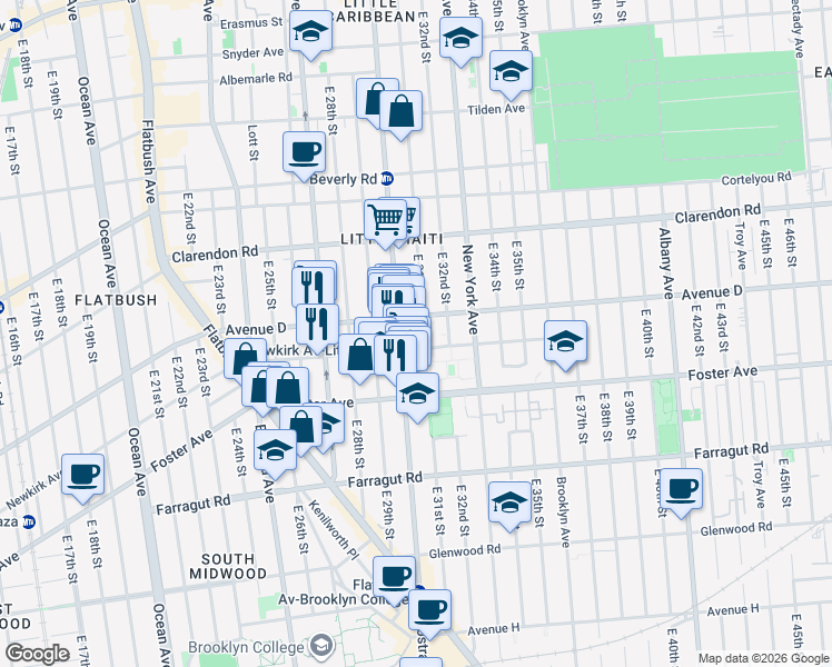 map of restaurants, bars, coffee shops, grocery stores, and more near in Brooklyn