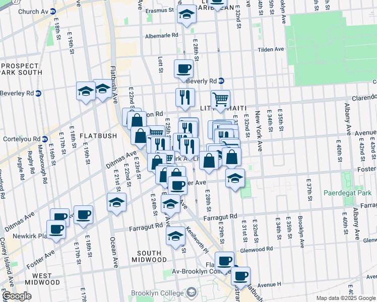 map of restaurants, bars, coffee shops, grocery stores, and more near in Brooklyn