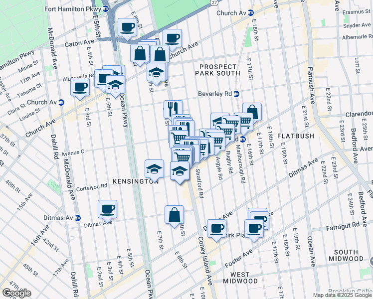 map of restaurants, bars, coffee shops, grocery stores, and more near in Brooklyn