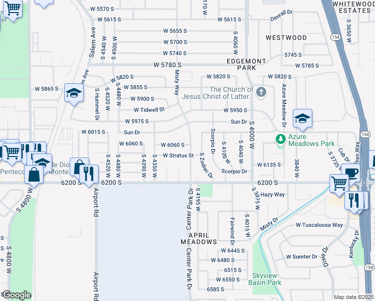 map of restaurants, bars, coffee shops, grocery stores, and more near 4230 West Stratus Street in Salt Lake City