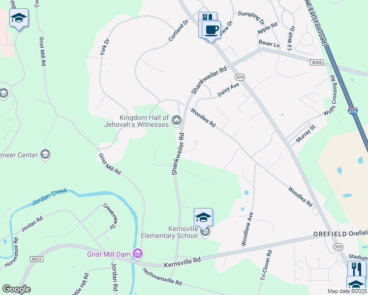 map of restaurants, bars, coffee shops, grocery stores, and more near 3319 Stephen Street in Lehigh County