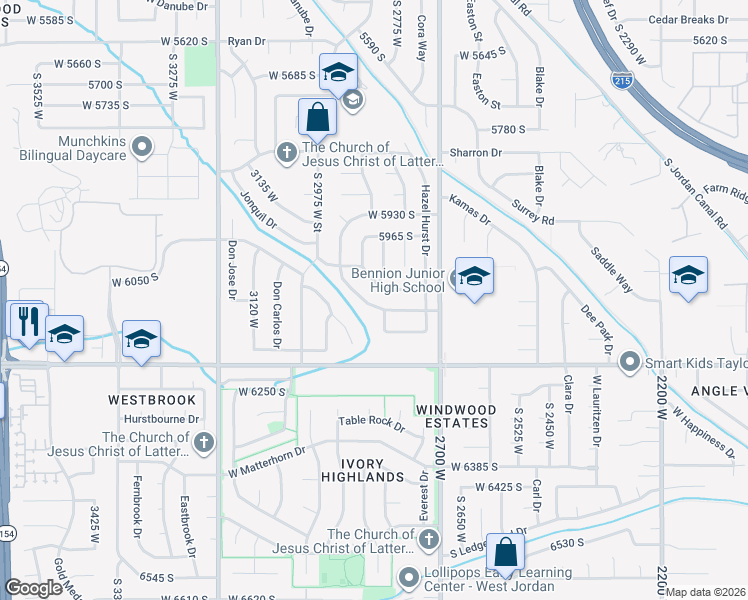 map of restaurants, bars, coffee shops, grocery stores, and more near 2807 Cayenne Drive in Taylorsville