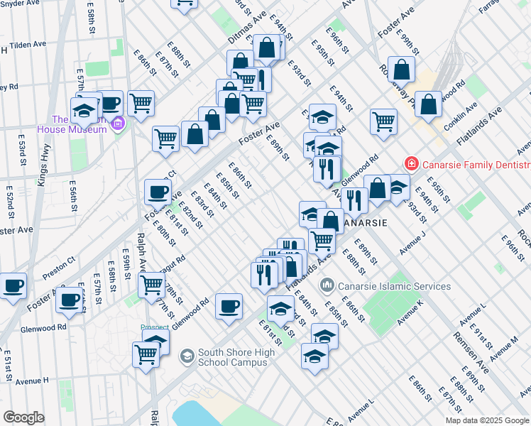 map of restaurants, bars, coffee shops, grocery stores, and more near in Brooklyn