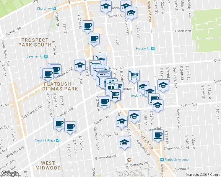 map of restaurants, bars, coffee shops, grocery stores, and more near in Brooklyn