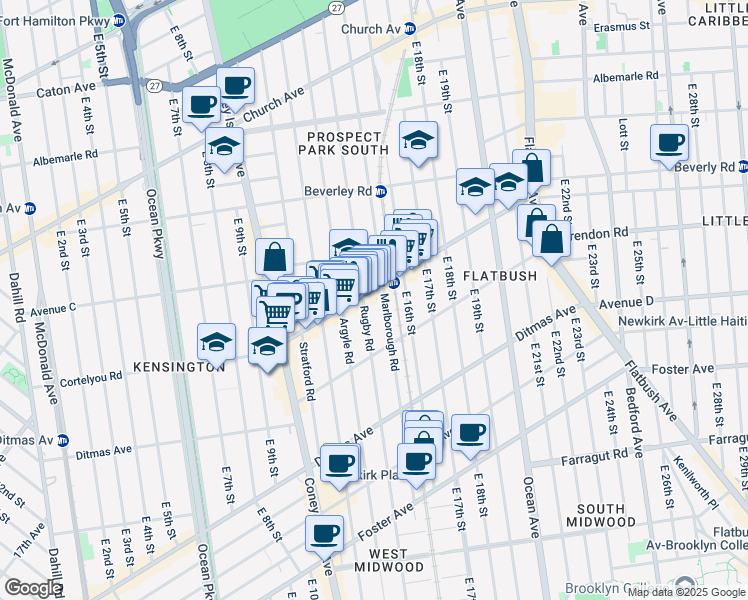 map of restaurants, bars, coffee shops, grocery stores, and more near in Brooklyn