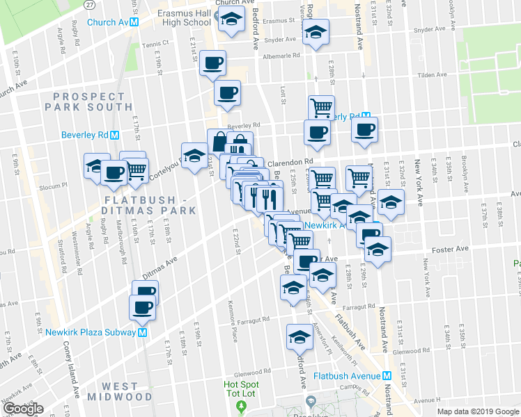 map of restaurants, bars, coffee shops, grocery stores, and more near in Brooklyn