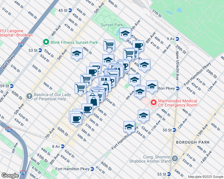 map of restaurants, bars, coffee shops, grocery stores, and more near in Brooklyn