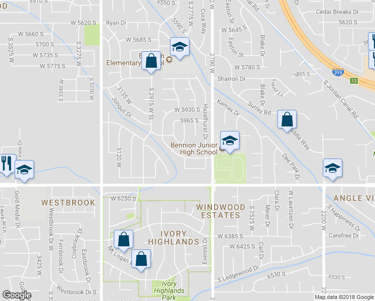 map of restaurants, bars, coffee shops, grocery stores, and more near 2807 Cayenne Drive in Taylorsville