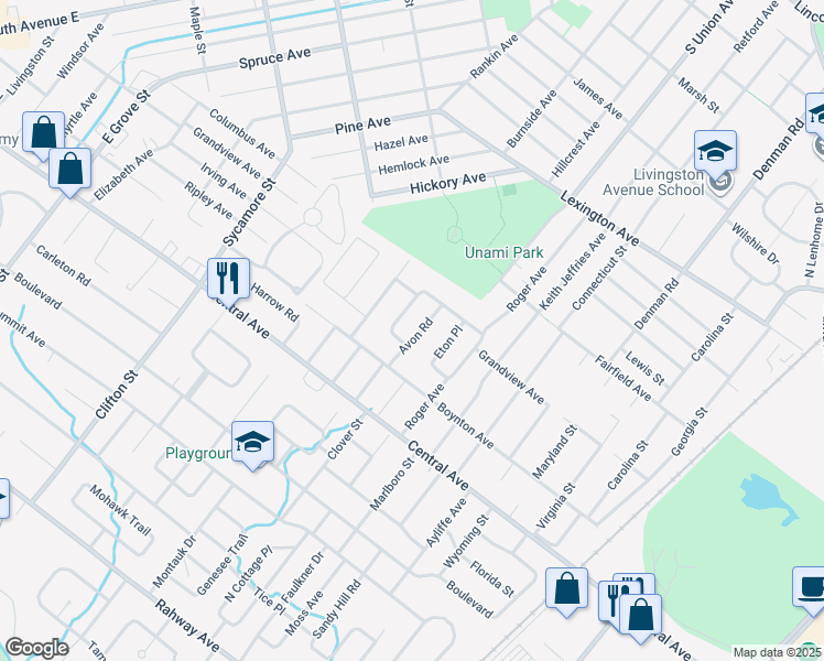 map of restaurants, bars, coffee shops, grocery stores, and more near 234 Welch Way in Westfield