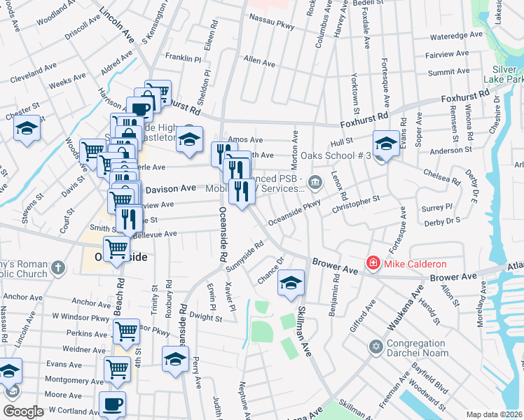 map of restaurants, bars, coffee shops, grocery stores, and more near 2856 Nicole Court in Oceanside