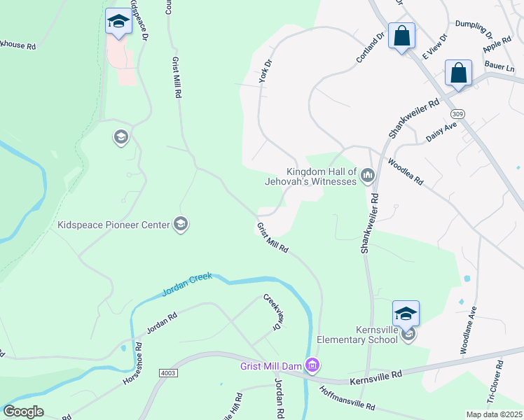map of restaurants, bars, coffee shops, grocery stores, and more near 3271 Grist Mill Road in Lehigh County