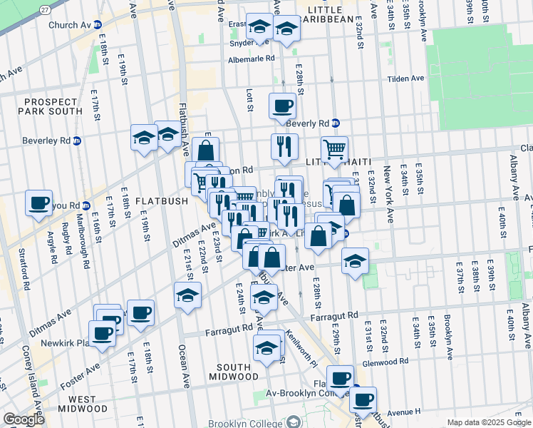 map of restaurants, bars, coffee shops, grocery stores, and more near in Brooklyn