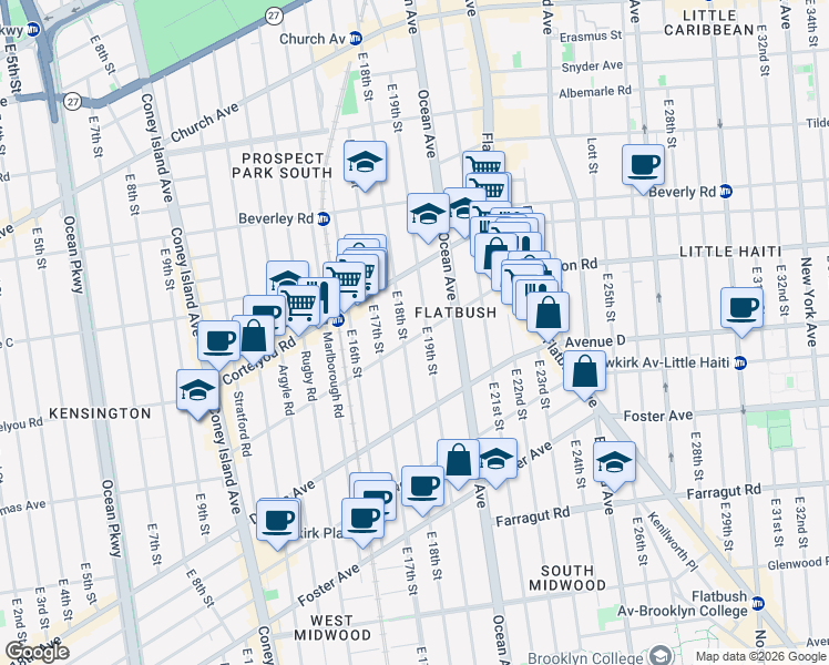 map of restaurants, bars, coffee shops, grocery stores, and more near in Brooklyn