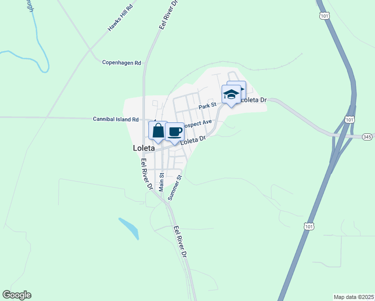 map of restaurants, bars, coffee shops, grocery stores, and more near 431 Scenic Drive in Trinidad