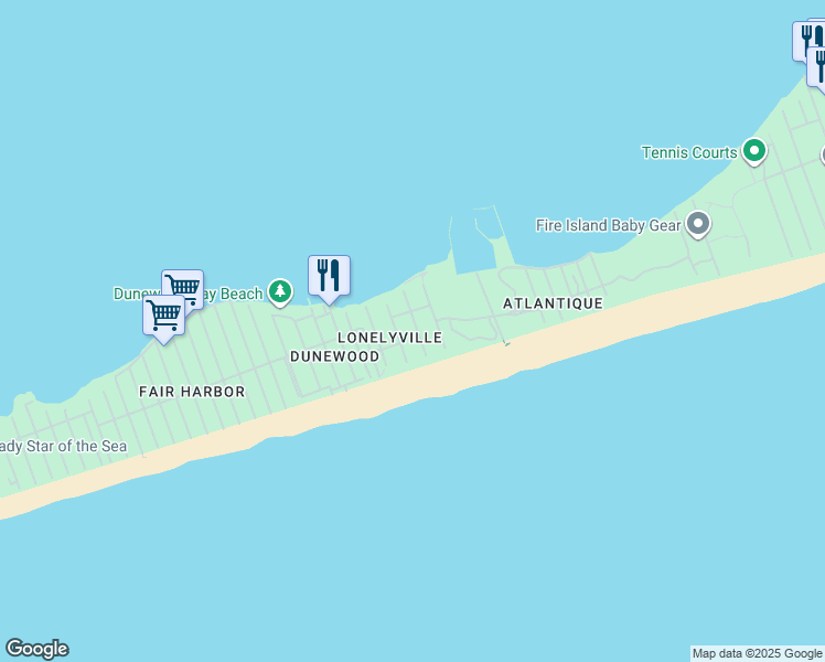 map of restaurants, bars, coffee shops, grocery stores, and more near 40 Island Walk in Bay Shore