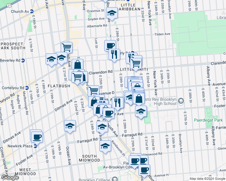 map of restaurants, bars, coffee shops, grocery stores, and more near in Brooklyn