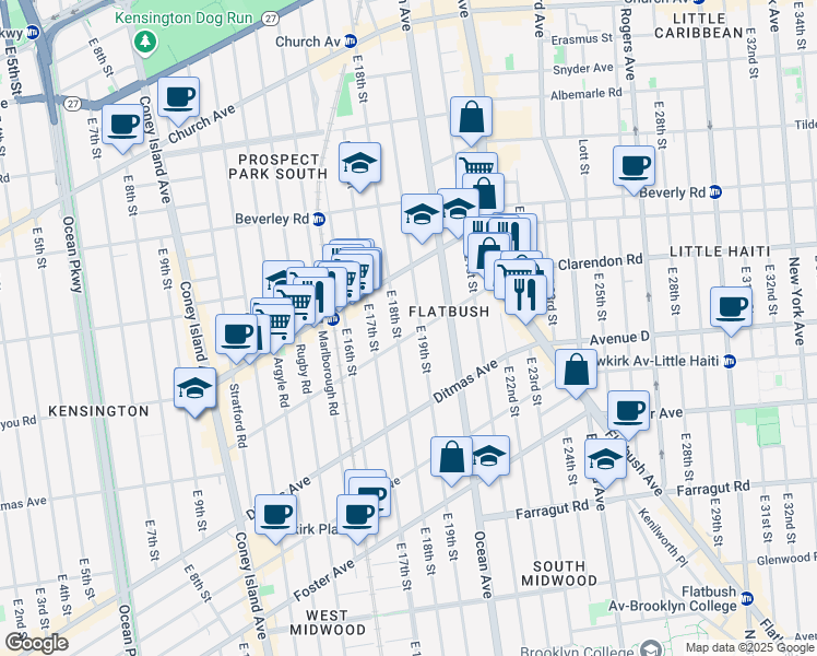 map of restaurants, bars, coffee shops, grocery stores, and more near in Brooklyn