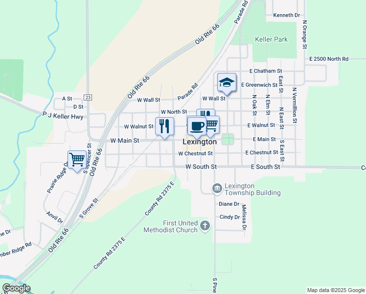 map of restaurants, bars, coffee shops, grocery stores, and more near 112 S Vine St in Lexington