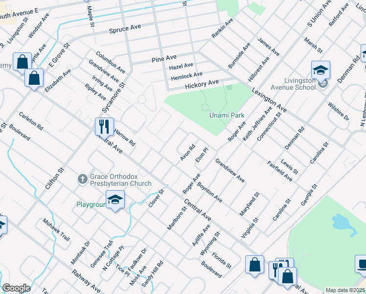 map of restaurants, bars, coffee shops, grocery stores, and more near 234 Welch Way in Westfield