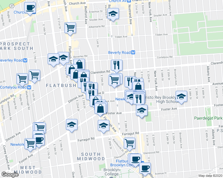 map of restaurants, bars, coffee shops, grocery stores, and more near in Brooklyn