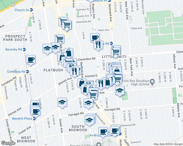 map of restaurants, bars, coffee shops, grocery stores, and more near in Brooklyn