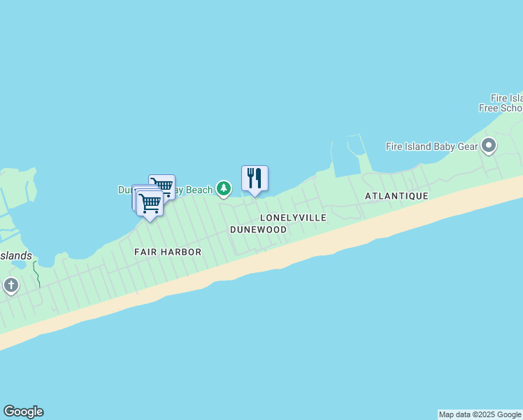 map of restaurants, bars, coffee shops, grocery stores, and more near 32 Skimmer Walk in Bay Shore