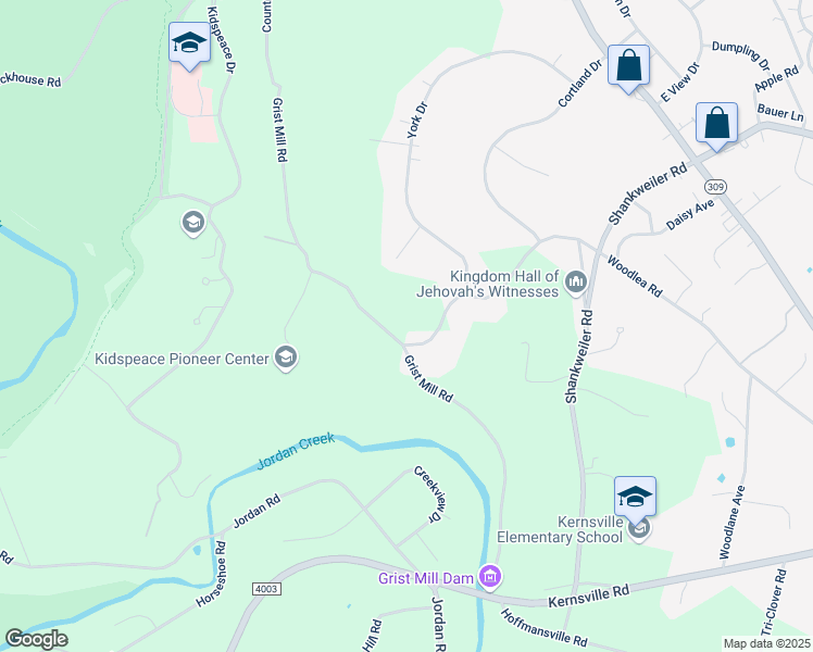 map of restaurants, bars, coffee shops, grocery stores, and more near 3271 Grist Mill Road in Lehigh County