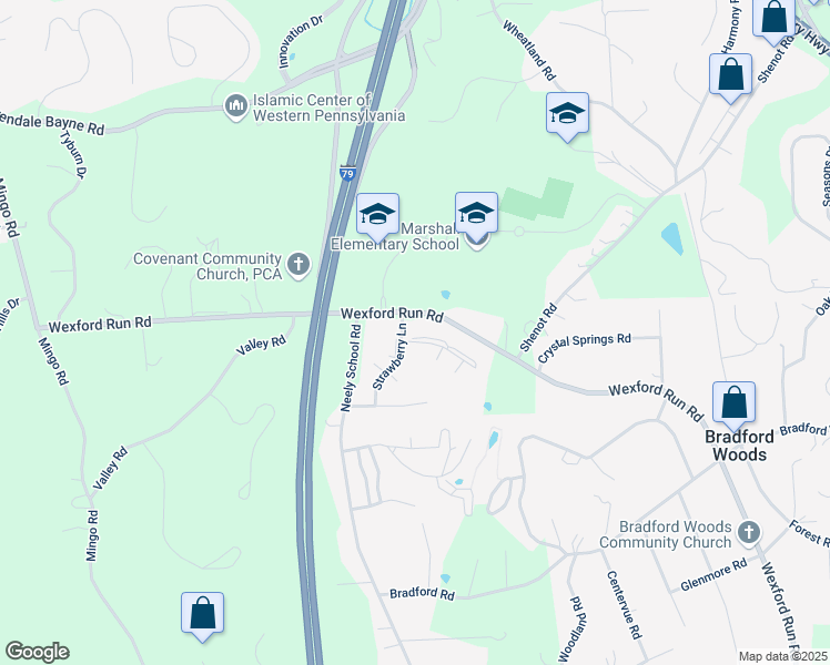 map of restaurants, bars, coffee shops, grocery stores, and more near 6 Strawberry Lane in Wexford