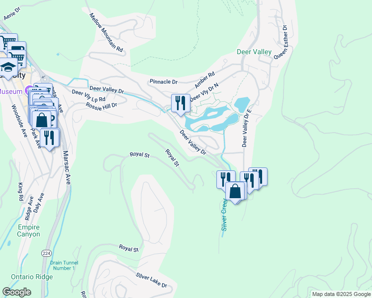 map of restaurants, bars, coffee shops, grocery stores, and more near 54 Potters Lane in Park City