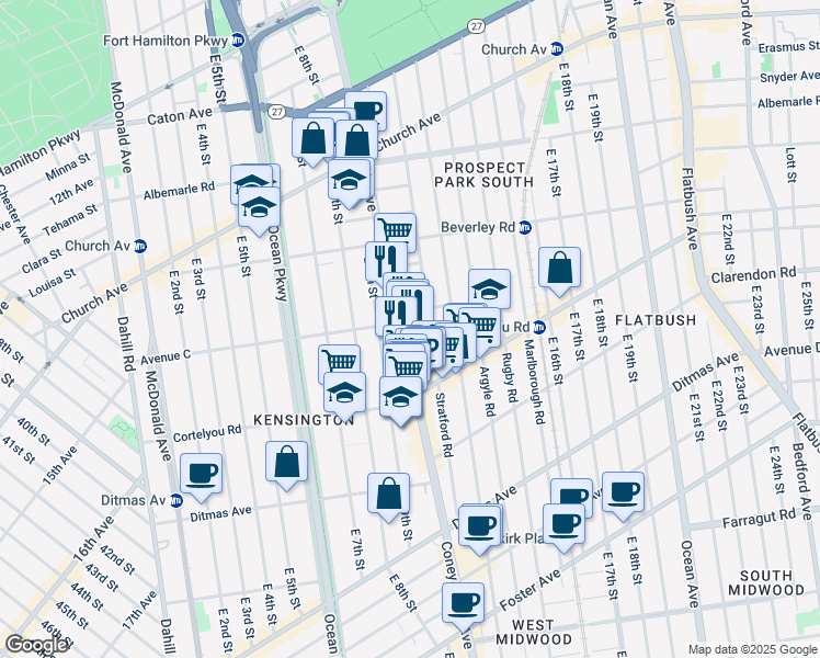 map of restaurants, bars, coffee shops, grocery stores, and more near in Brooklyn