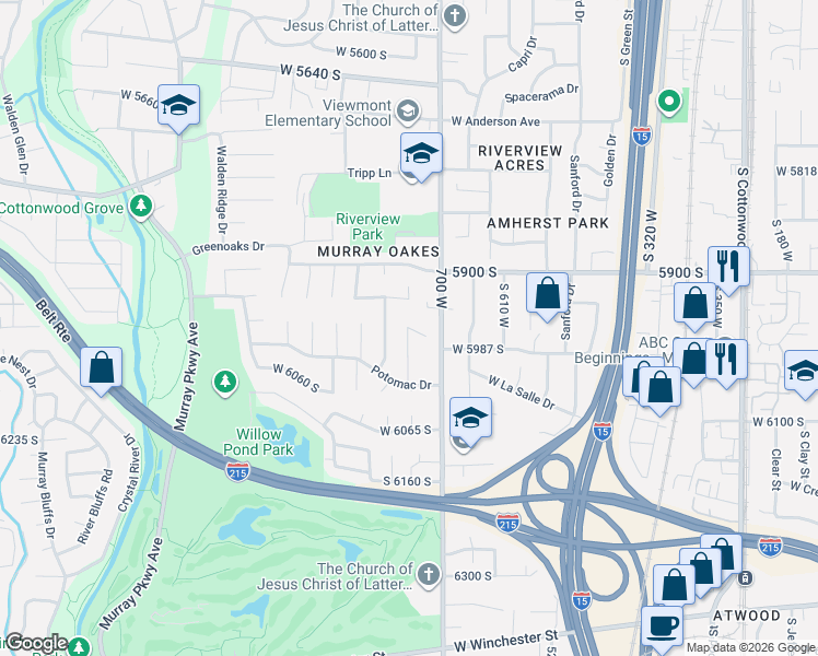 map of restaurants, bars, coffee shops, grocery stores, and more near 851 Roanoke Circle in Murray