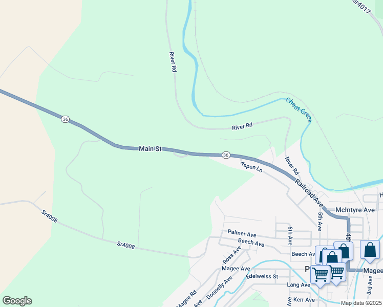 map of restaurants, bars, coffee shops, grocery stores, and more near 268 Main Street in Patton