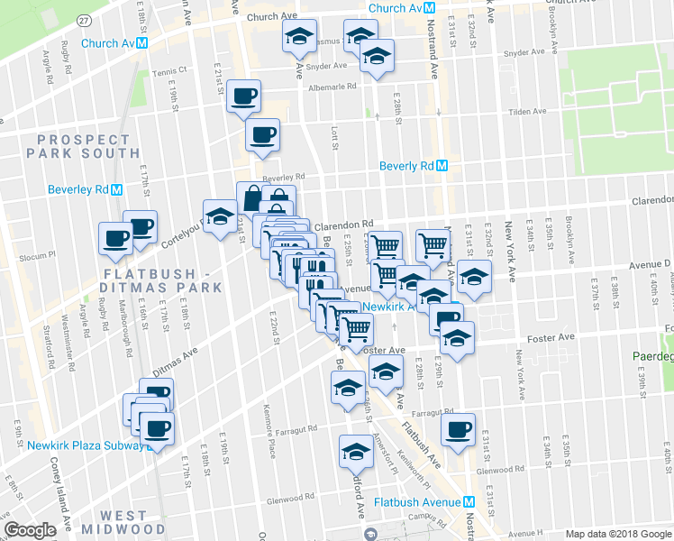 map of restaurants, bars, coffee shops, grocery stores, and more near in Brooklyn