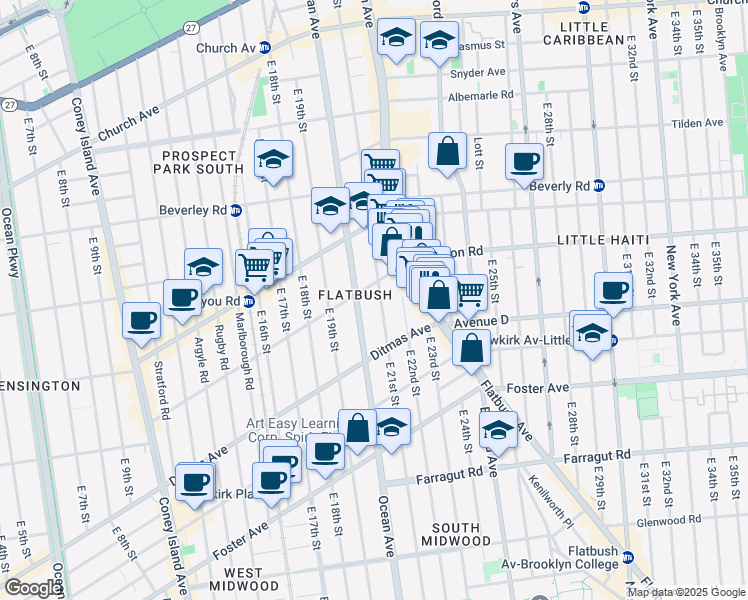 map of restaurants, bars, coffee shops, grocery stores, and more near in Brooklyn