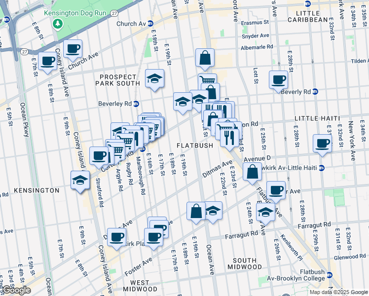 map of restaurants, bars, coffee shops, grocery stores, and more near in Brooklyn