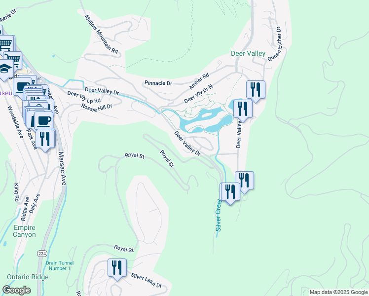 map of restaurants, bars, coffee shops, grocery stores, and more near 54 Potters Lane in Park City