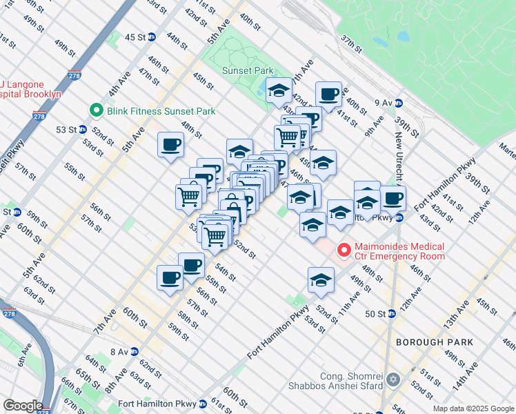 map of restaurants, bars, coffee shops, grocery stores, and more near 832 49th Street in Brooklyn