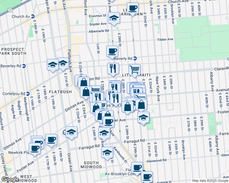 map of restaurants, bars, coffee shops, grocery stores, and more near in Brooklyn