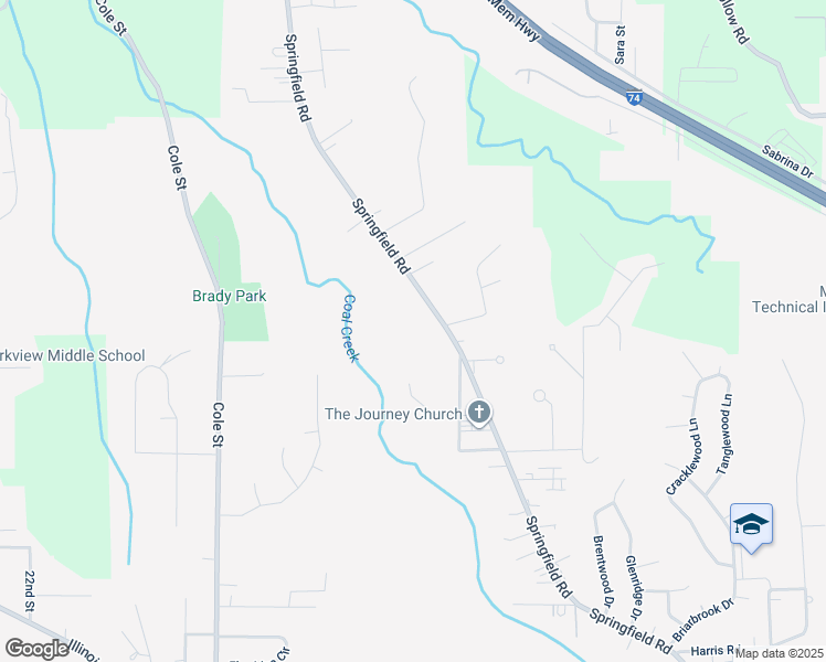 map of restaurants, bars, coffee shops, grocery stores, and more near 1910 Springfield Rd in East Peoria