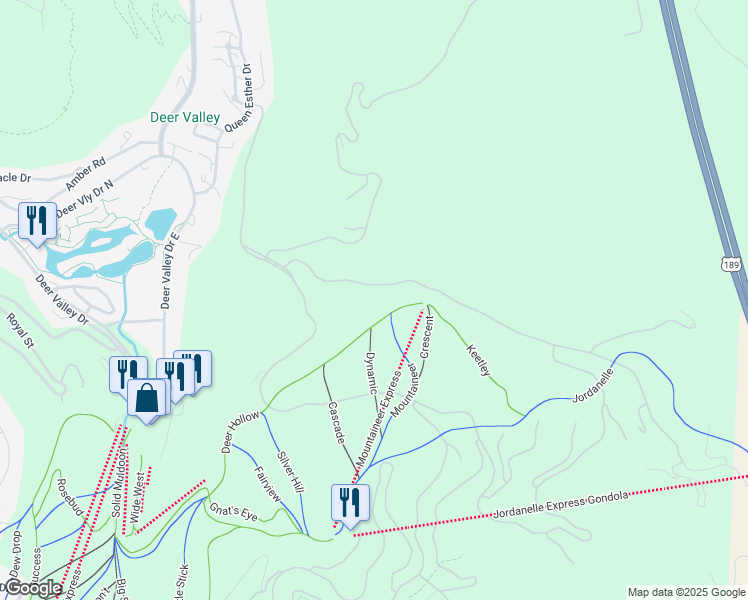 map of restaurants, bars, coffee shops, grocery stores, and more near 3267 Deer Hollow Road in Park City