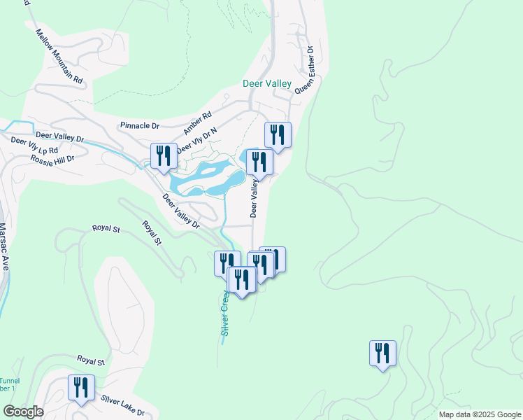 map of restaurants, bars, coffee shops, grocery stores, and more near 2700 Deer Valley Drive East in Park City