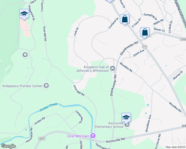 map of restaurants, bars, coffee shops, grocery stores, and more near 3524 Woodlea Road in Lehigh County