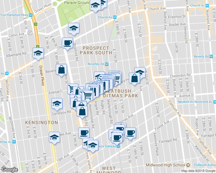 map of restaurants, bars, coffee shops, grocery stores, and more near in Brooklyn