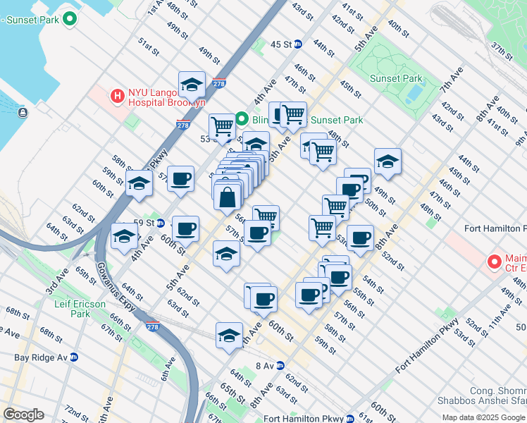 map of restaurants, bars, coffee shops, grocery stores, and more near in Brooklyn