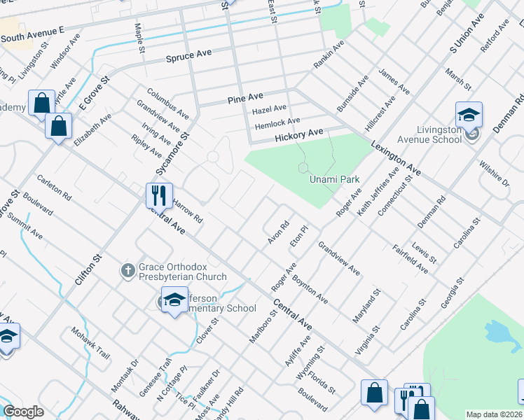 map of restaurants, bars, coffee shops, grocery stores, and more near 234 Welch Way in Westfield